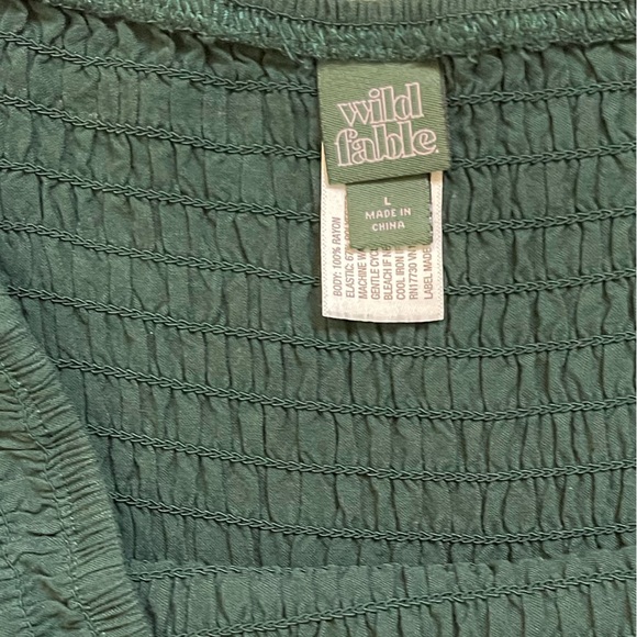 Wild Fable green smocked ruffle skirt/top - Picture 3 of 6